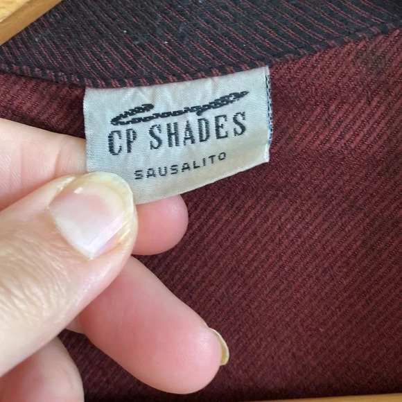 CP shades vintage burgundy textured lightweight button down shacket top - Picture 8 of 8